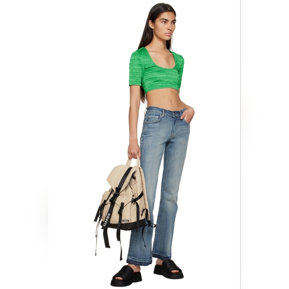 10. NWOT GANNI SMOCKED CROP TOP US XS /US 2 - Picture 4 of 9